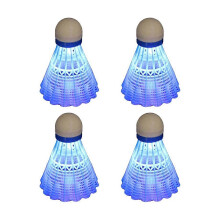 4 Pcs Lysende Badmintonbolde LED Skumplast Sport Badminton Lysende Fjerbolde Badminton Set Blå