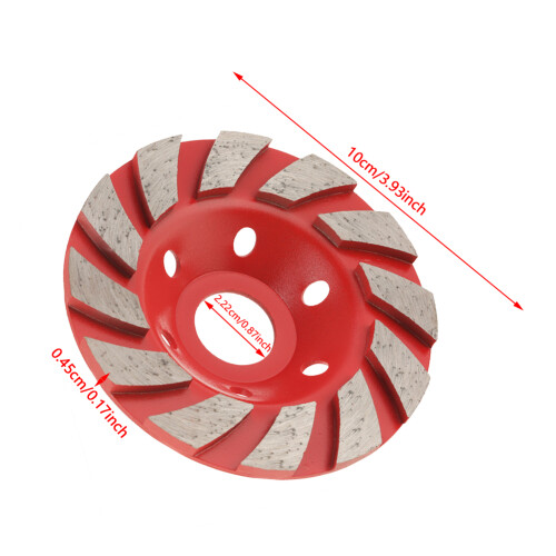 100mm Diamond Grinding Wheel Cup for Stone, Concrete, Ceramic, Red 2