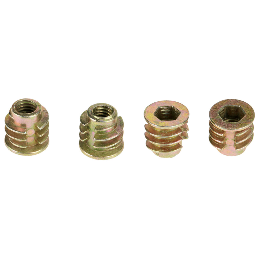 50Pcs M4x8mm Zinc Alloy Hex Drive Head Furniture Nut For Wood Insert 8731392891861