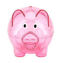 Süßes Plastik-Schwein, durchsichtiges Sparschwein, Münzbox, Geldsparkoffer, Kinderspielzeuggeschenk,