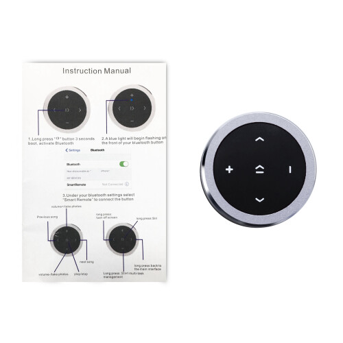 Wireless Bluetooth Steering Wheel Remote Control, 36*36*8.5mm, Black 1