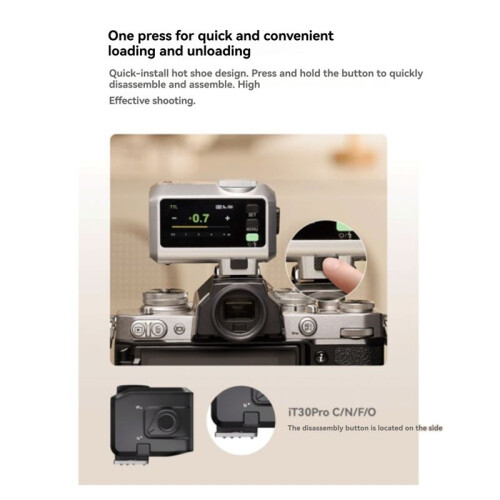 IT30Pro C/N/S/F/O Camera Flash 2.8inch Touchscreen Pocket Flash TTL Auto-Exposure 2.4G Wireless Camera Flash for 2