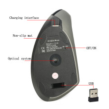 Ergonomic Wireless Vertical Mouse 2400 DPI Rechargeable for Mac/PC