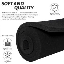 Polyurethan-Schaumstoffplatten, 40 x 30 x 2,5 cm schneidbarer Schaumstoff-Einsatz für Werkzeugkasten, Kamera, stoßfeste Polsterung