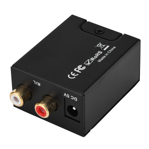 Digital Optical to Analog Audio Converter with RCA Outputs