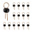 200Pcs Μαύρος Χρυσός Τόνος Συγκόλληση PCB Board Breadboard Test Point Pin 2