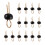 200Pcs Μαύρος Χρυσός Τόνος Συγκόλληση PCB Board Breadboard Test Point Pin 3