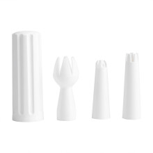250mL Red Aluminum Cream Dispenser with Nozzles & Brush