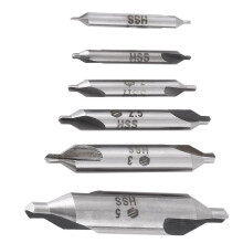 HSS Center Drilling Set 6pcs 1/1.5/2/2.5/3/5mm for Metal Wood and DIY Use