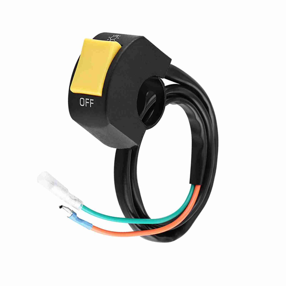 7/8Inch Handlebar Mount Led Headlight Switch For Bikes On/Off Button Yellow 3471392898723