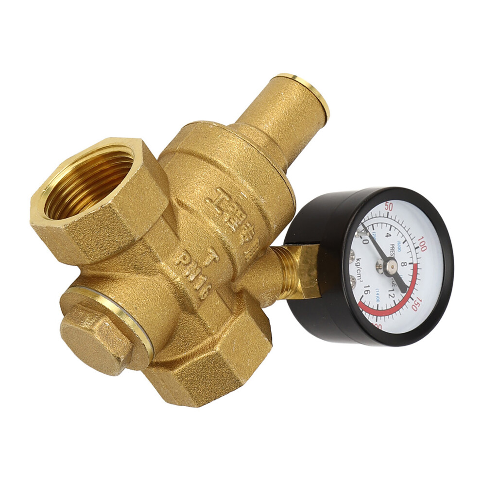 Dn20 Brass Water Pressure Regulator With Gauge, Adjustable 0.05-0.8Mpa 6921392900003