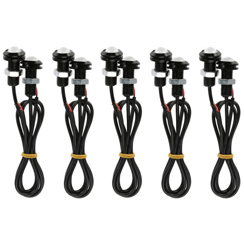 10Pcs 10W 18mm White Eagle Eye LED FOG DRL Lights for Car Multi-Function 2