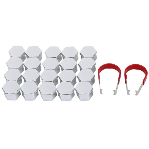 20 Car Lug Nut Hub Covers Silver 2