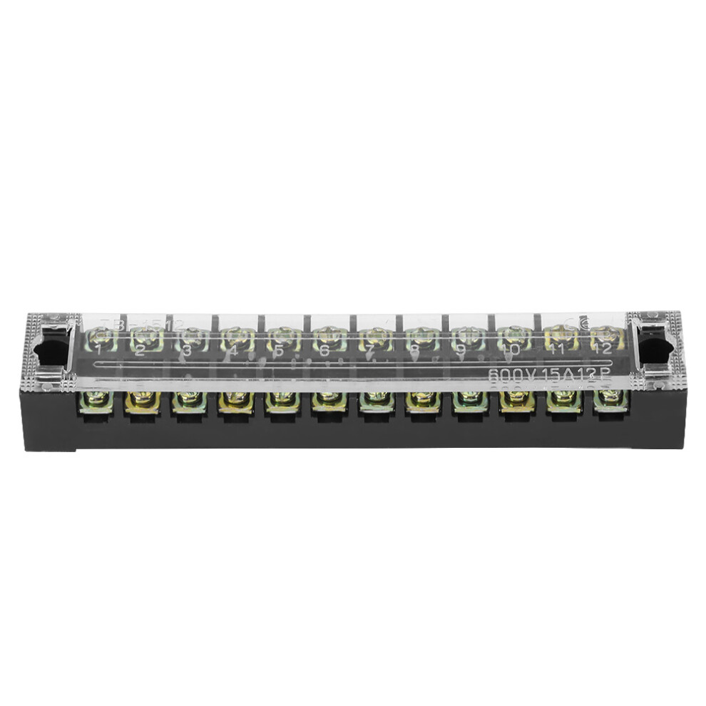 12 Positions Terminal Strip 600V 15A Dual Row Screw Terminal Barrier 8721392902018