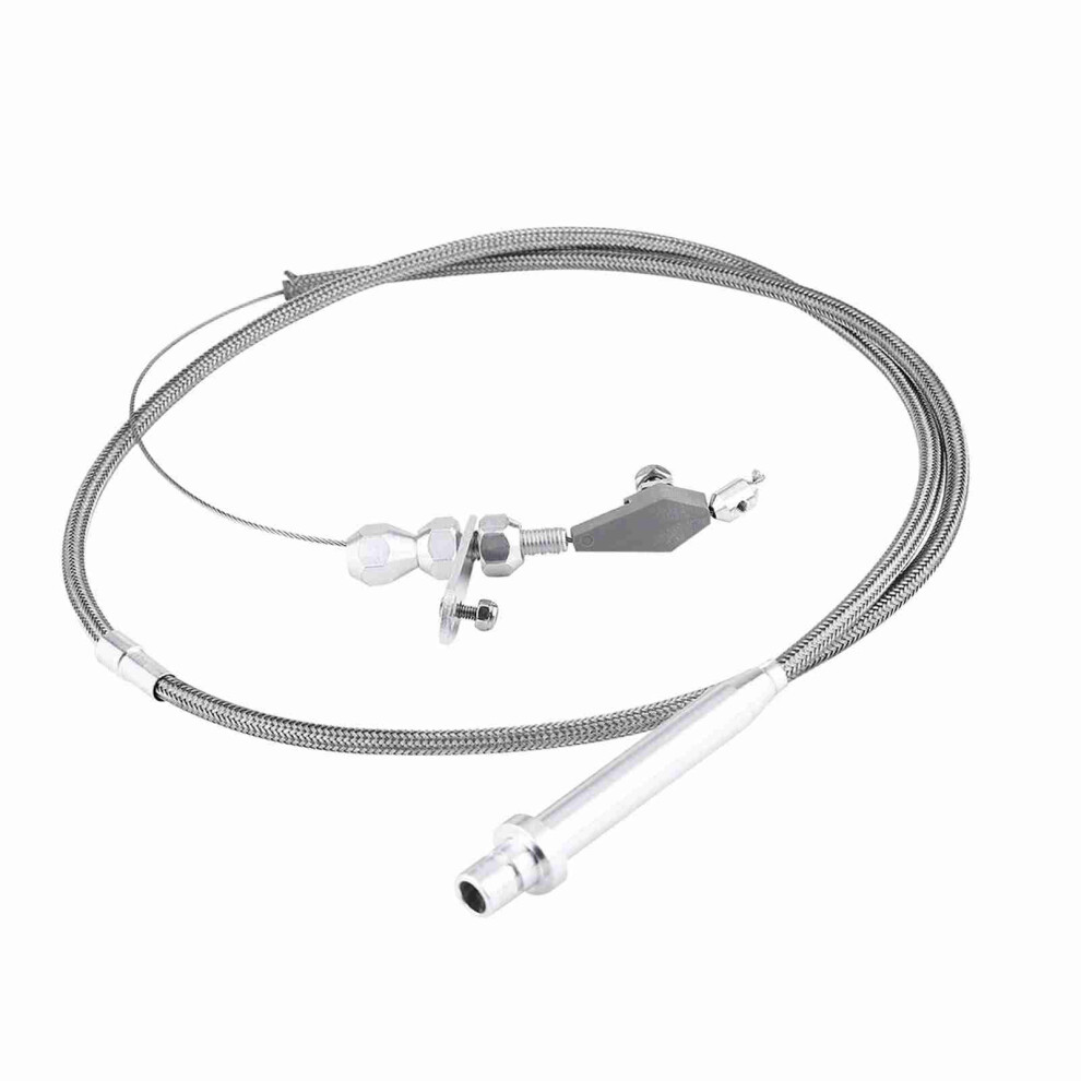 Stainless Steel Braided Transmission Kickdown Cable For Chevy Th350 350 8001392903162
