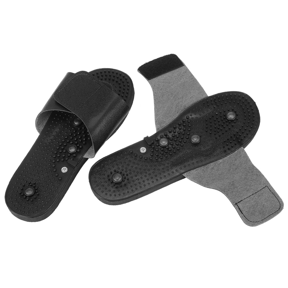 Black Pulse Acupuncture Therapy Dual Electrode Electric Massage Slippers 26X9.5cm