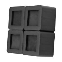 4pcs Black Plastic Furniture Leg Risers, 10.5x10.5x8.5cm