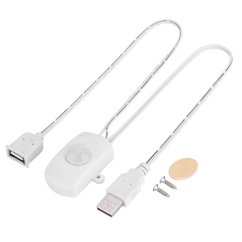 Motion Detector PIR Sensor 2A DC 5-24V for LED Strip & USB Power White 2