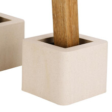 4Pcs Ceramic Plastic Furniture Leg Risers | Black & Beige 10.5x10.5x8.5cm