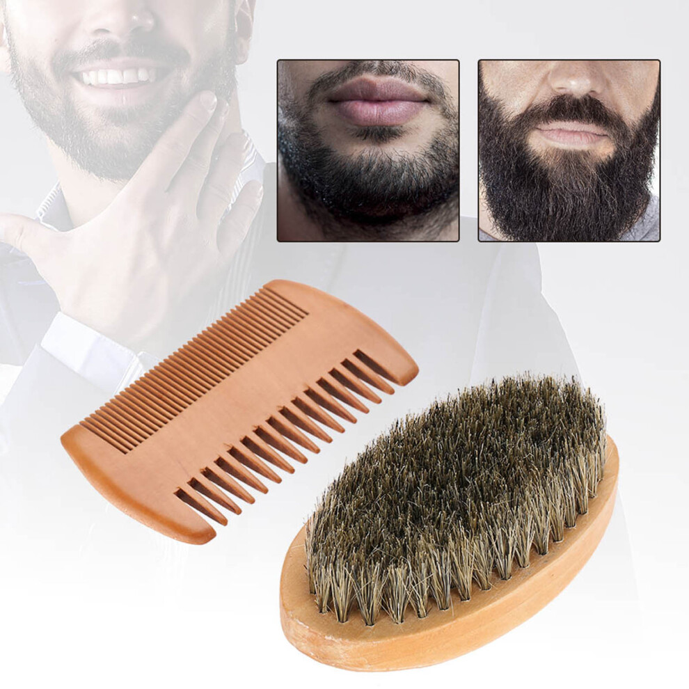 Men Beard Grooming Kit with Brush & Comb - Easy Clean & Massage
