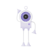 Handheld Fan Powerful Cooling Fan with Suction Cup-Purple