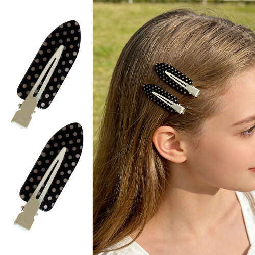 Trendy Round Dot Hair Clip without Damage Design Securely-Black 2
