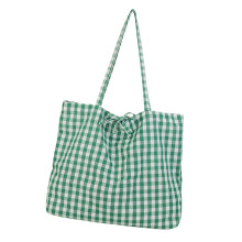 Damen-Handtasche, kariert, Canvas, Tragetasche, Geldbörse,-Grün