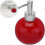 Ceramic Liquid Hand Soap Dispenser - Round Press Refillable Bottle with Squeeze Pump (Red) 4