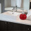 Ceramic Liquid Hand Soap Dispenser - Round Press Refillable Bottle with Squeeze Pump (Red) 5