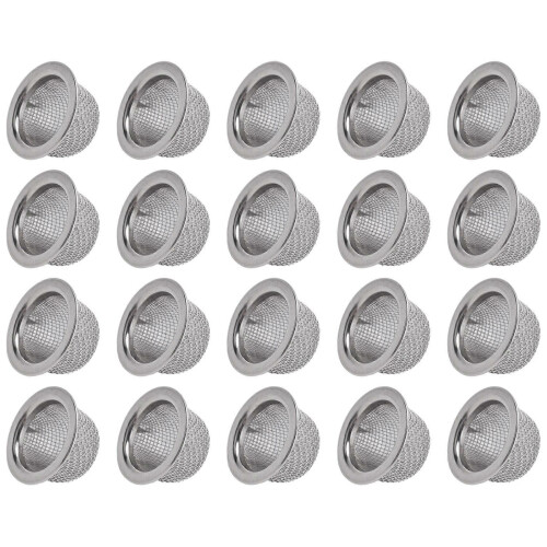 20Pcs cocktail rygerfilter tilbehør, dobbelt filterfilter, vaskbart rustfrit stål netfilter-skål 2