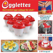 4/6/8X Egg Boiler No Messy Shells Silicone Hard Boiled Egg Cooker Daily Use
