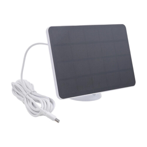 Waterproof 4W Solar Panel Charger for Home Security Camera Solar Cells Powered Charger with Charging Cable,White 1