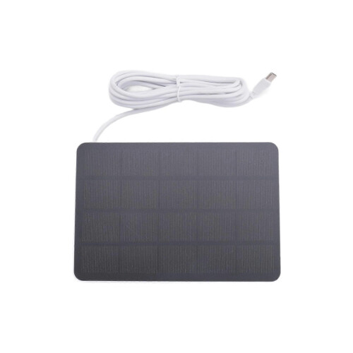 Waterproof 4W Solar Panel Charger for Home Security Camera Solar Cells Powered Charger with Charging Cable,White 2