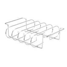 Antihaft-Edelstahl-Rippengestell zum Grillen, fasst 4 Rippengelege zum Grillen Grillgestelle Silber