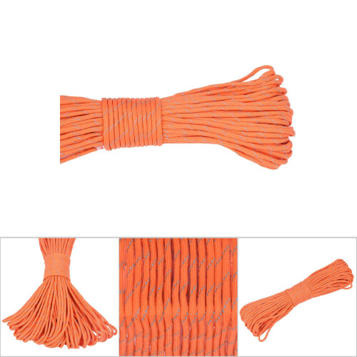 31m Reflective Multi-Function Paracord Rope - Orange, 4mm, 100ft 2