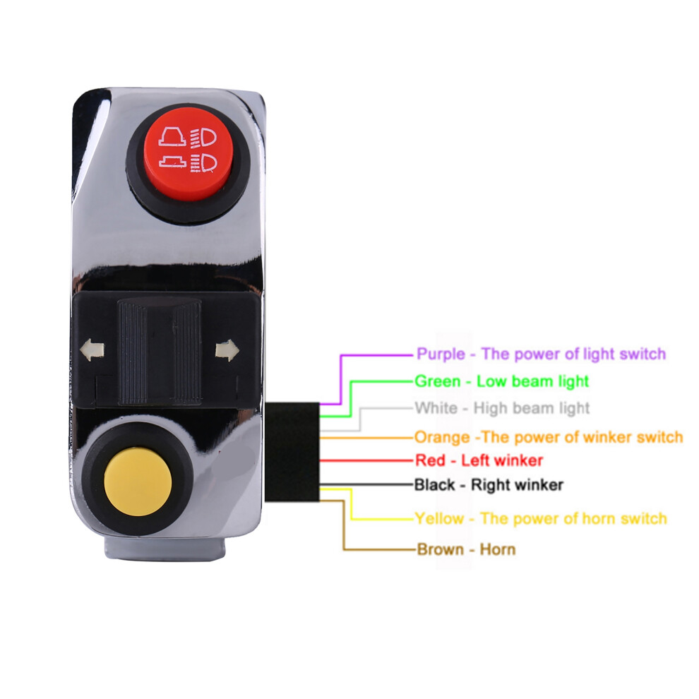 Handlebar Switch For Bikes 7/8 Inch With Horn & Signal Robust & Reliable Silver 8751393029551