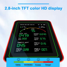 Tuya WiFi 15 in 1 Air Quality Detector Household Portable AQI PM0.3 PM1.0 PM2.5 PM10 CO CO2 TVOC HCHO Tester WithMount,A