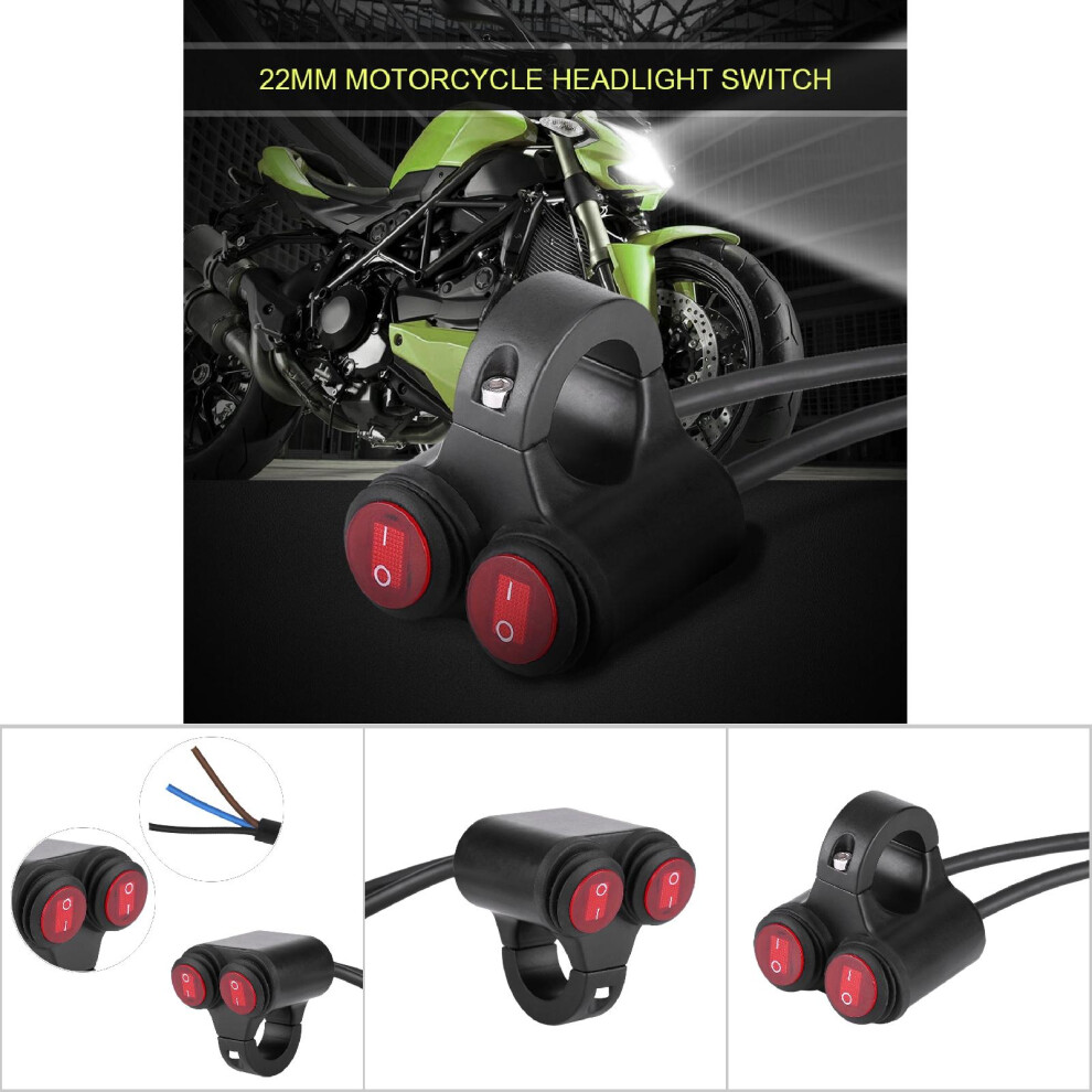 22Mm Universal Motorcycle Handlebar Switch With Headlight Fog Horn Dual Buttons 8391392910186
