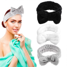 3 PCS Spa Stirnbänder mit Bowknot Elastischer Gesichtsreiniger Haarbänder für Frauen Bequeme Hautpflege, Make-up, Sport, Yoga Haarwickel in