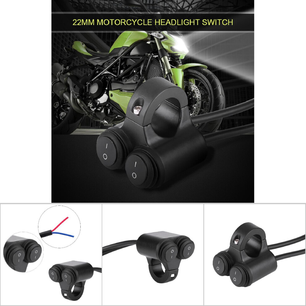 Universal 22Mm Motorcycle Handlebar Switch With Headlight Fog Horn - 12V 4691393029639