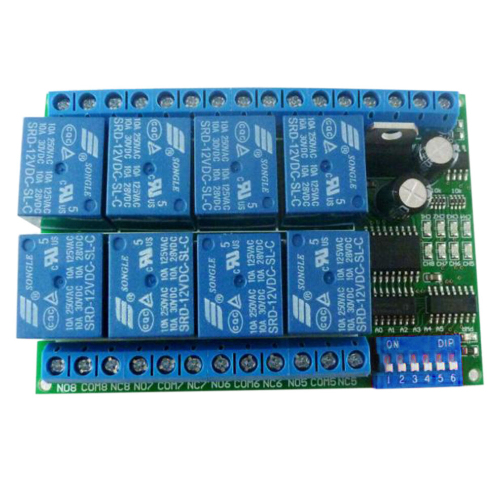 12V 8Ch Rs485 Relay Modbus Rtu Controller For Plc & Remote Switching 8091393030134