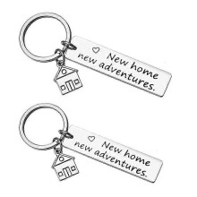 KINZON Custom House Couple Schlüsselanhänger, zweiteiliges neues Zuhause Neues Abenteuer Schlüsselanhänger Einzugsgeschenk Neuer Besitzer