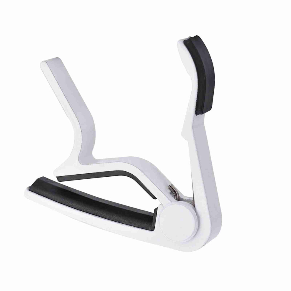 Compact Folk Guitar Capo & Tuner Handheld & Portable Quick Change White 4961392913605