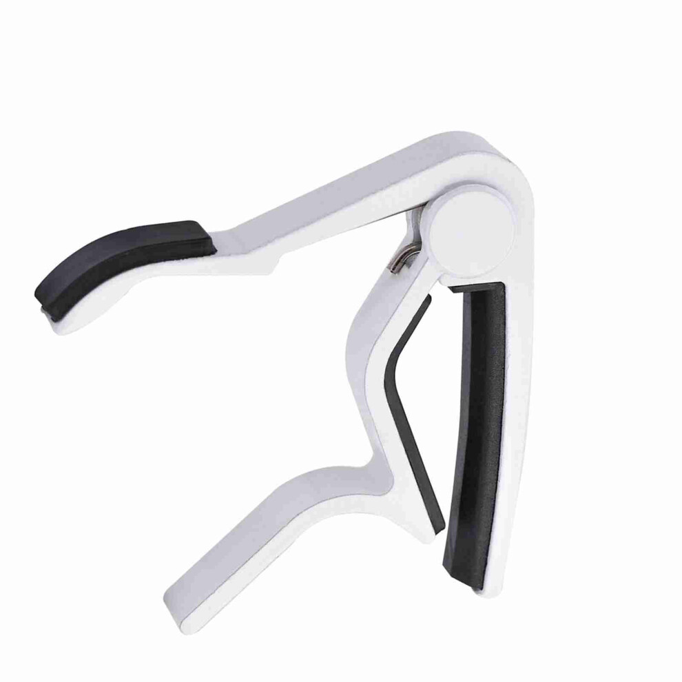 Portable Guitar Capo Quick Release Tuner White 7340572531759