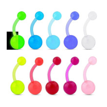 10 Τεμάχια Δαχτυλίδια Αφαλού Glow in The Dark Δαχτυλίδια Κοιλιάς 14G Μπάρα Μπανάνα Πολύχρω