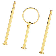 Multi-Tier Cake Stand Handle 3-Tiers Gold Zinc Alloy for Fruits & Desserts