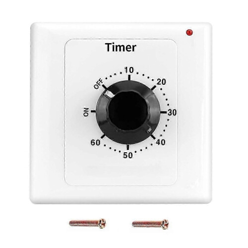 60 Min Timer Switch, AC 220V 15A Intelligent Mechanical Countdown Timer Socket Time Switch 86 Panel Timer Control Knob
