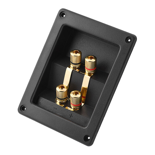 Acoustic Speaker Terminal Box with 4 Copper Binding Posts Cable Connectors 2