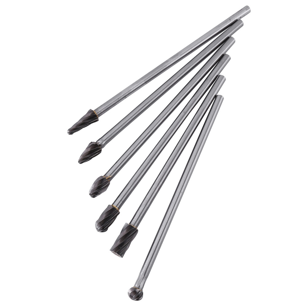 6Pcs Tungsten Carbide Aluminum Rotary Burr Set, 6Mm Shank 10Mm Diameter 3051392917596