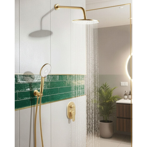 Beliani Concealed Shower Set with Rainshower TINGUIRIRICA Gold 1